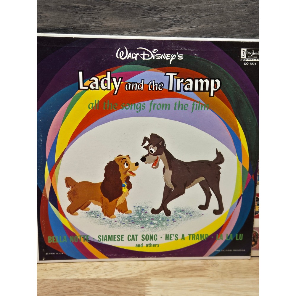Walt Disney Lady and the Tramp Vinyl Record All Songs From Film DQ-1231 LP 1962